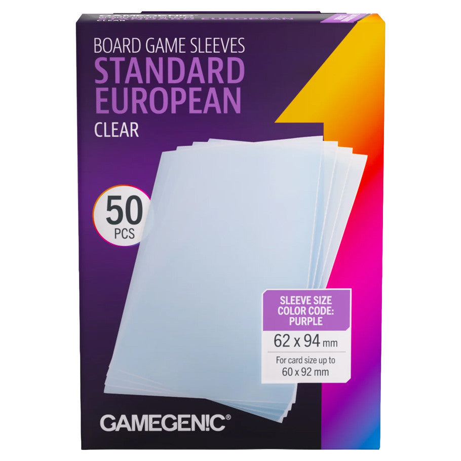 Deck Protector: Board Game Sleeves: Standard European: Clear (50)