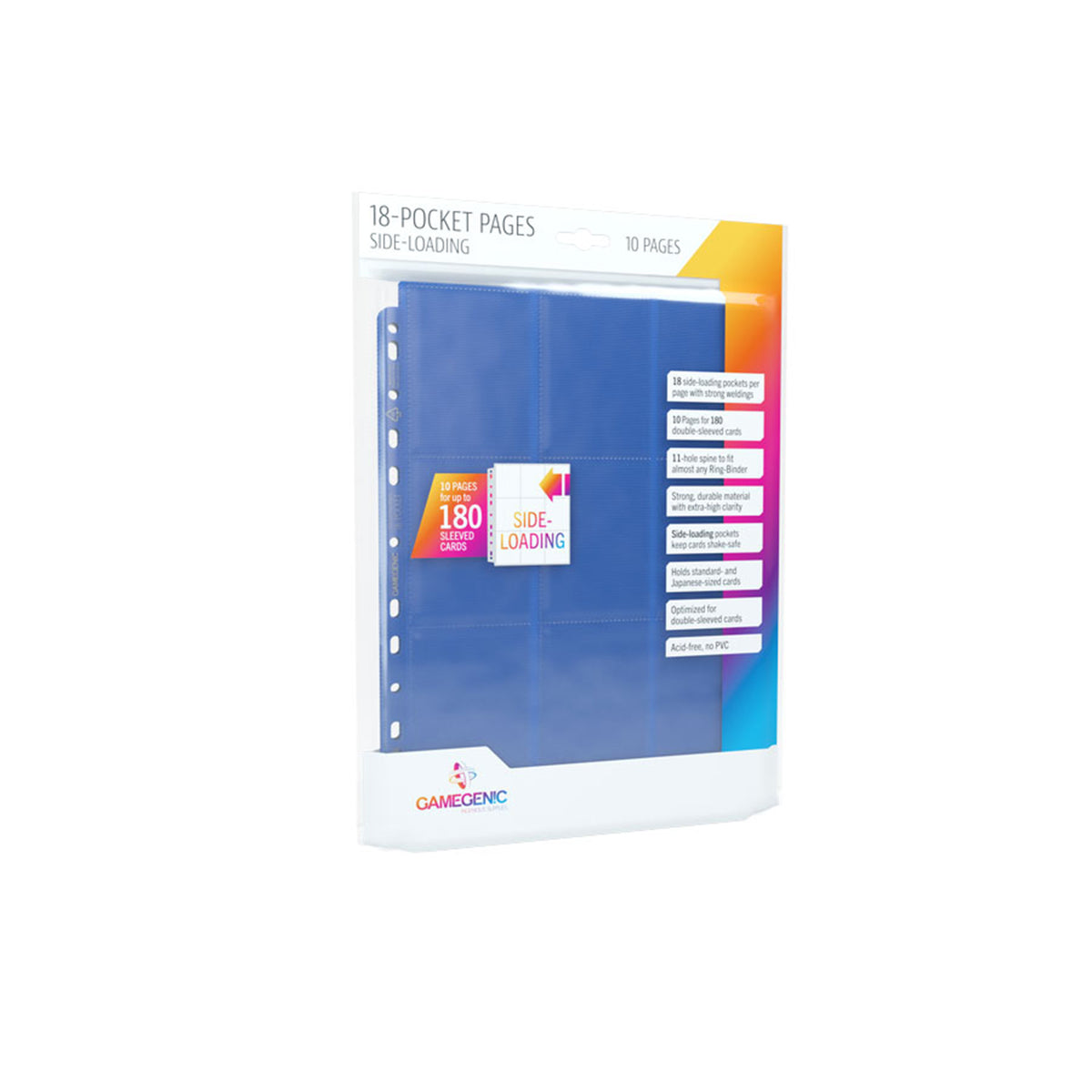 Gamegenic - Sideloading 18-Pocket Pages: 10 pg Blue