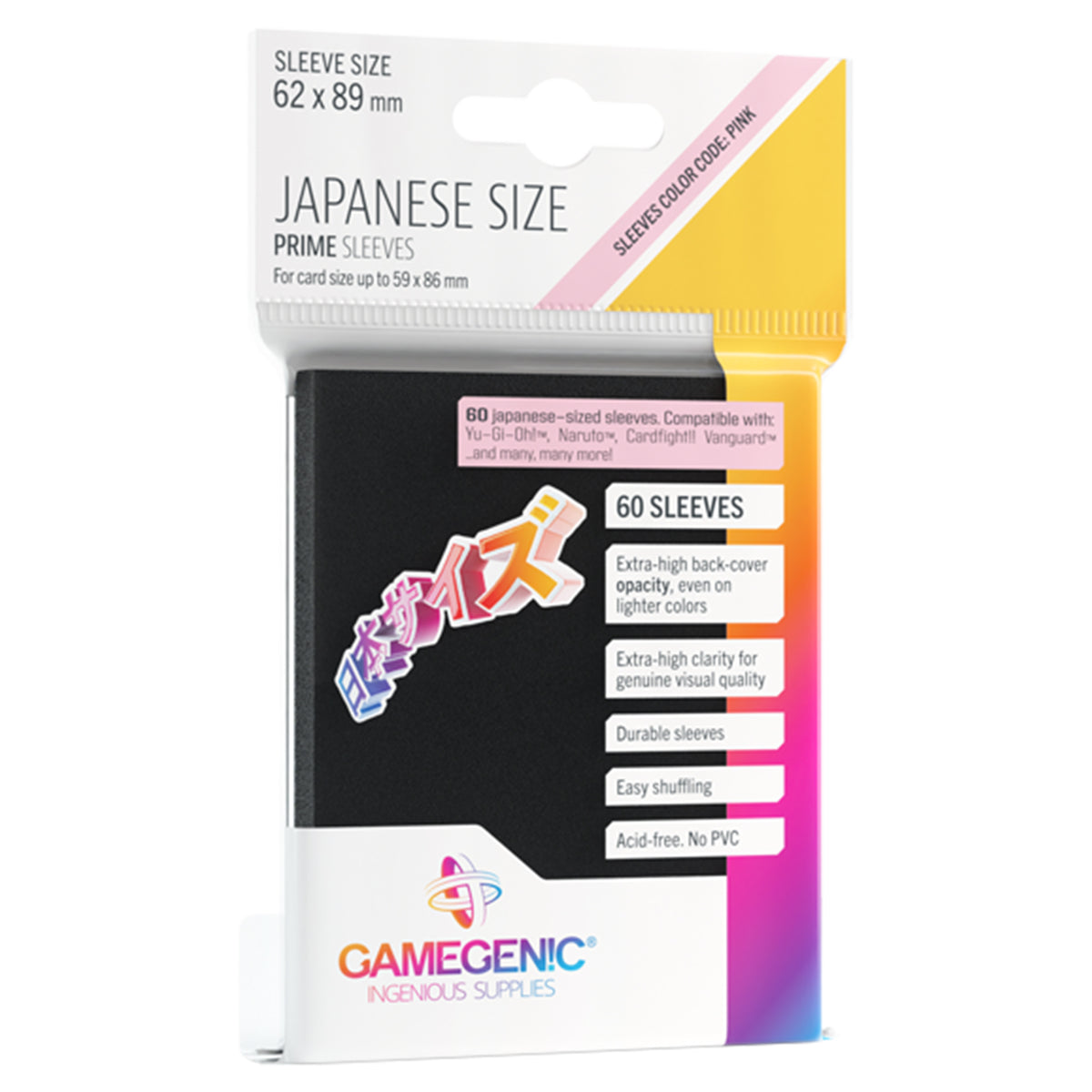 Gamegenic - PRIME Japanese Sized Sleeves Black