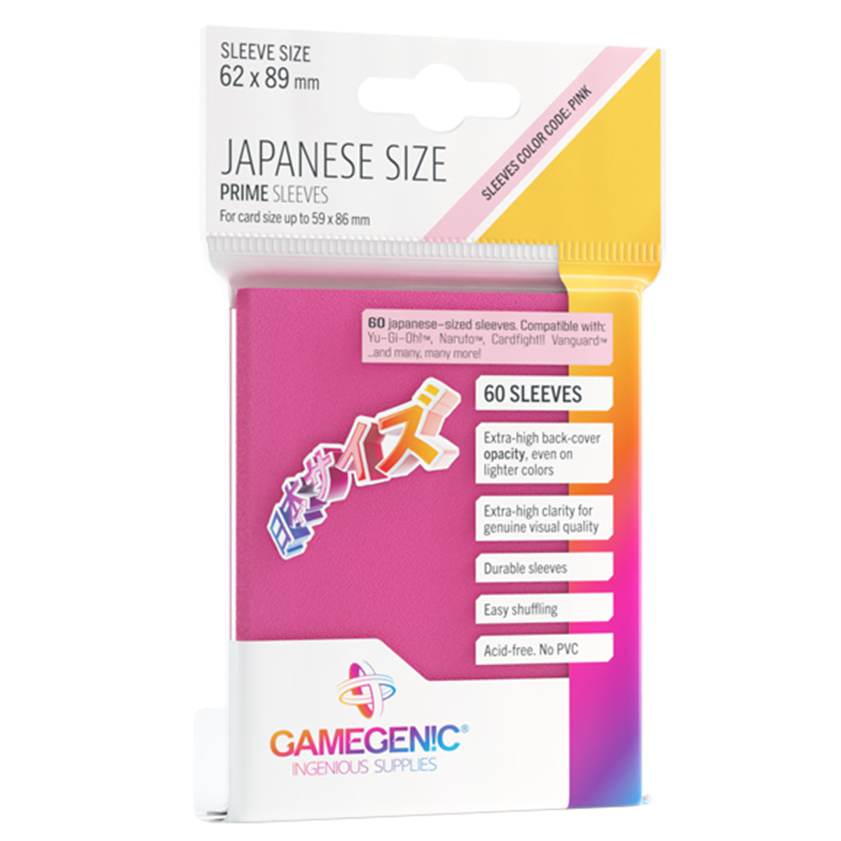 Gamegenic - PRIME Japanese Sized Sleeves Pink