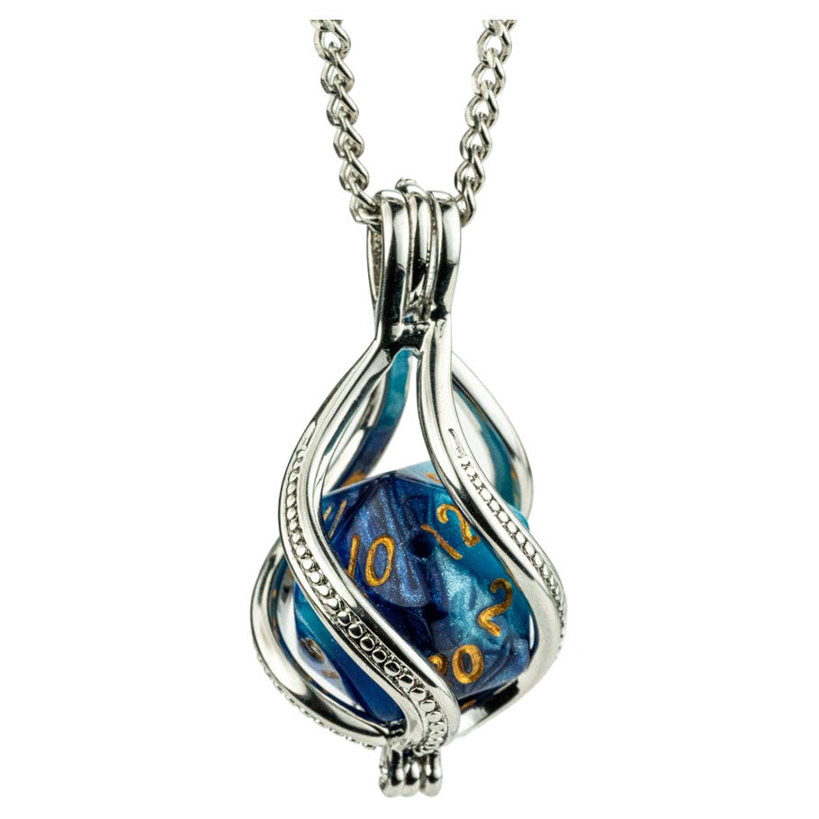 Lair Wear: D20 Caged Dice Necklace: Blue/Light Blue with Gold FOC October 15, 2026