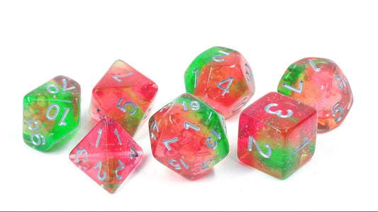Sirius Dice: 7CT Lotus Glowworm Polyhedral Dice Set