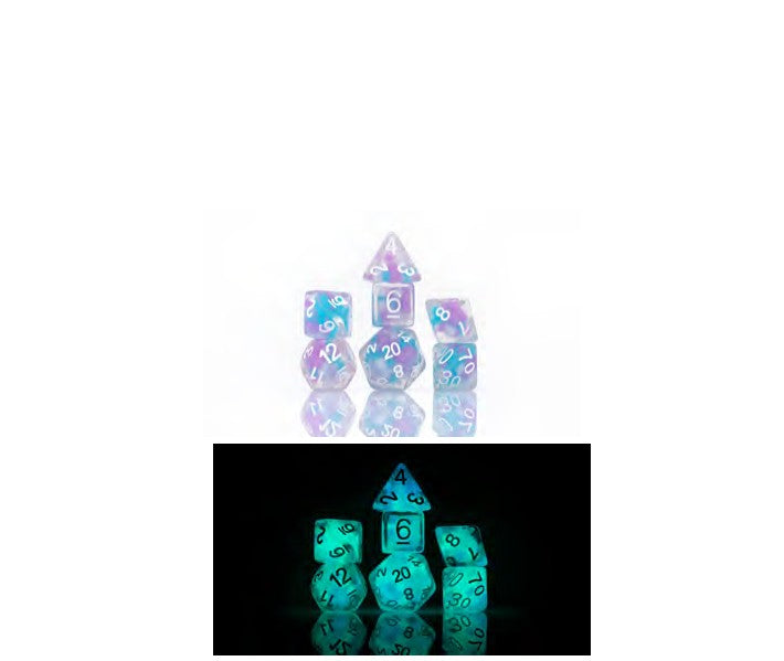Sirius Dice: 7CT Cotton Candy Glowworm Polyhedral Dice Set