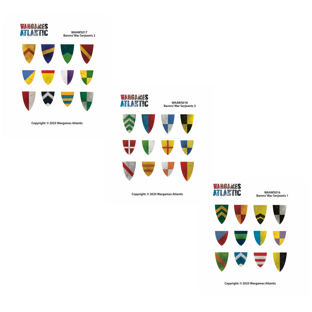 Barons' War Shield Decals (03): Serjeants 01