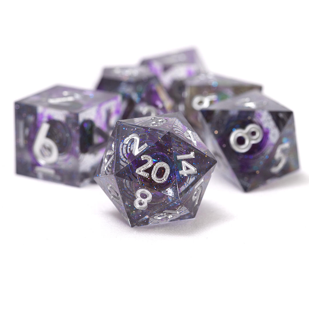Sirius Dice: Sharp Midnight Dice Set 7-Piece Polyhedral RPG Dice Set
