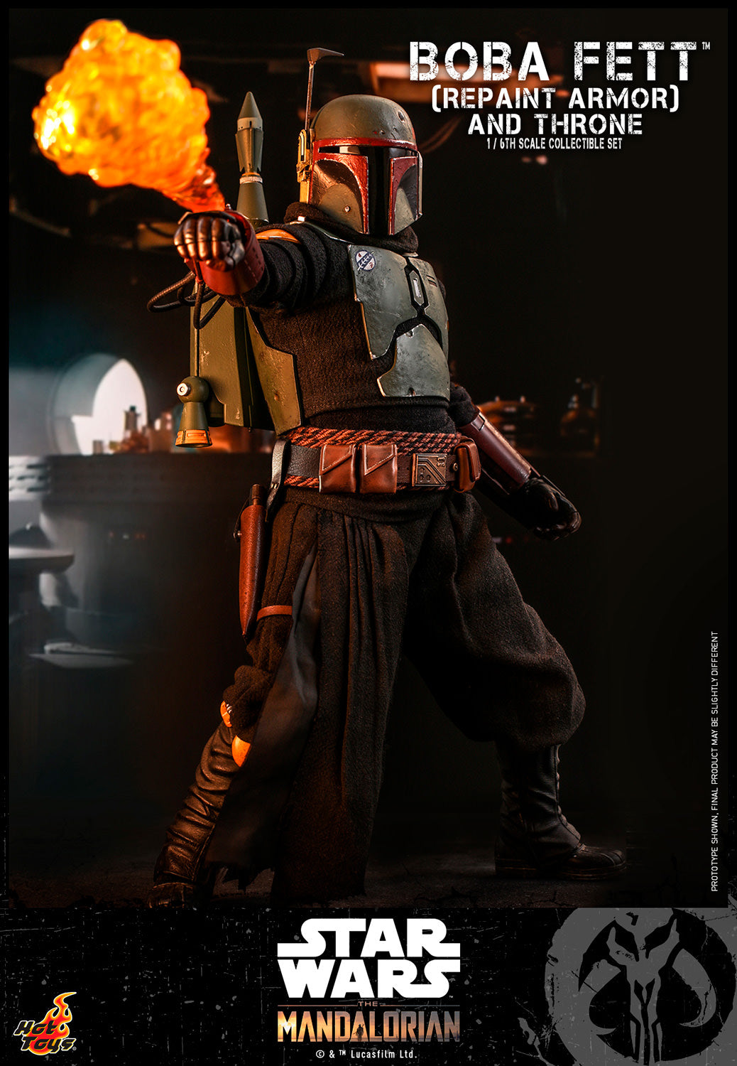 Star Wars Boba Fett Repaint Armor and Throne Sixth Scale Figure Set