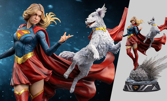 DC Comics Supergirl and Krypto 1:10 Scale Statue Iron Studios