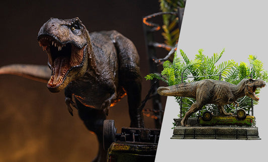 Jurassic Park T-Rex Breakout Set A Statue Iron Studios