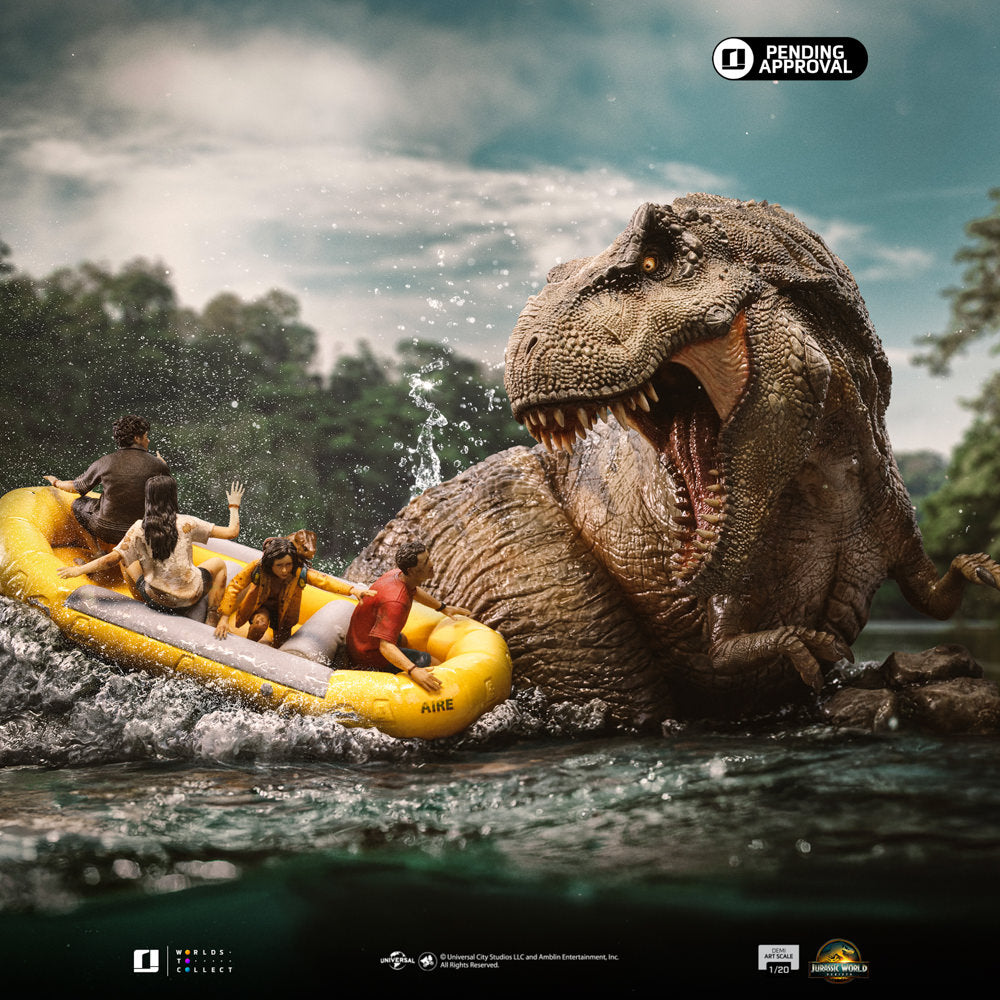 Jurassic Park T-Rex River Attack Statue