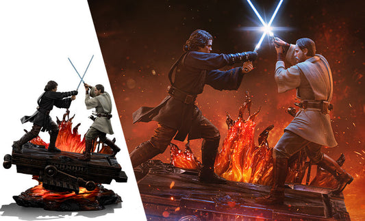 Star Wars Anakin vs Obi-Wan Deluxe 1:10 Scale Statue Iron Studios