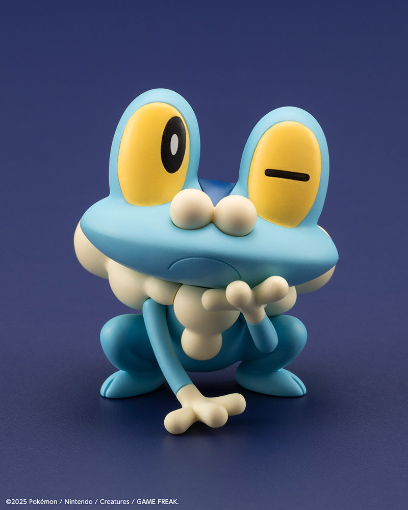 Calem with Froakie Statue