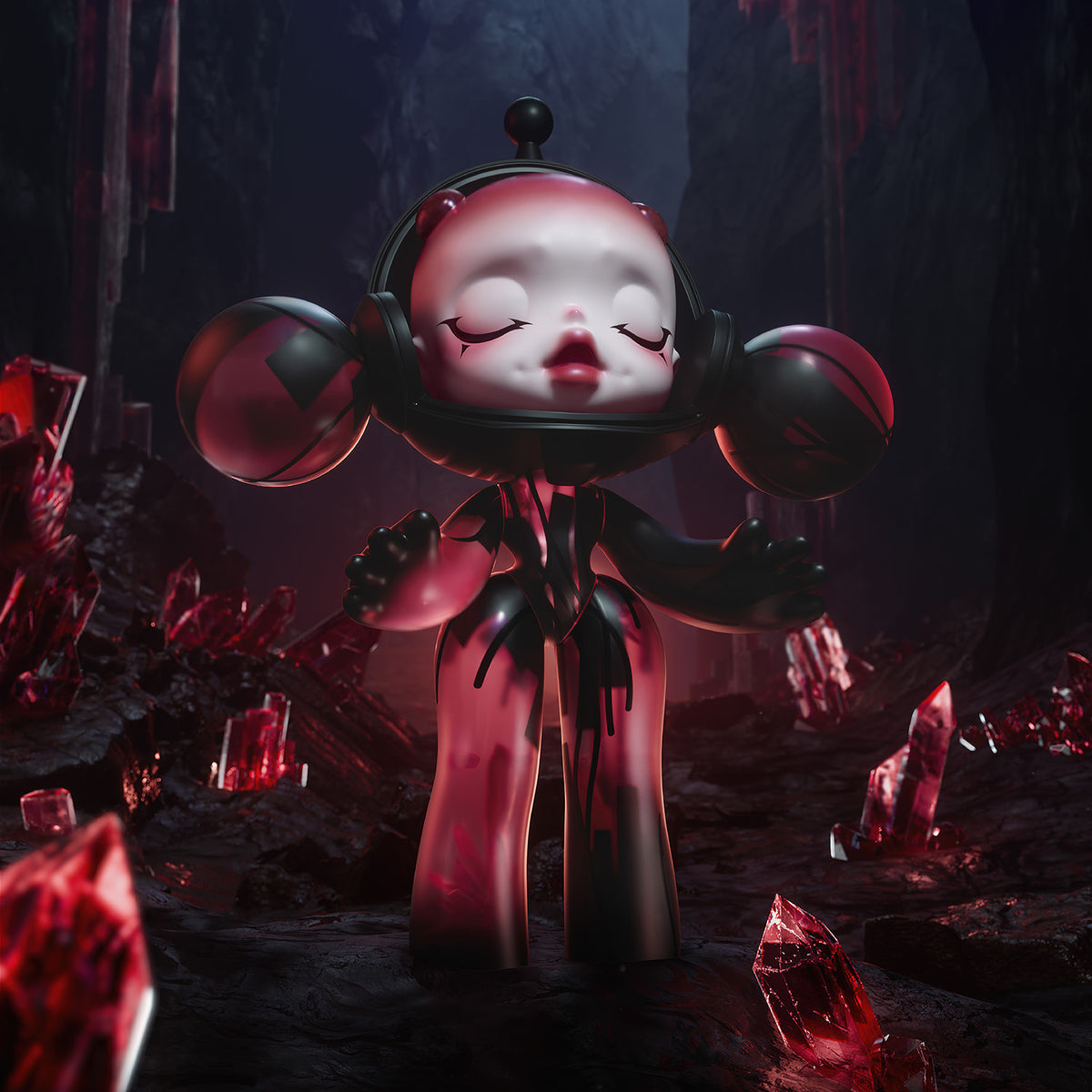 MEGA SKULLPANDA 400% Red Crystal