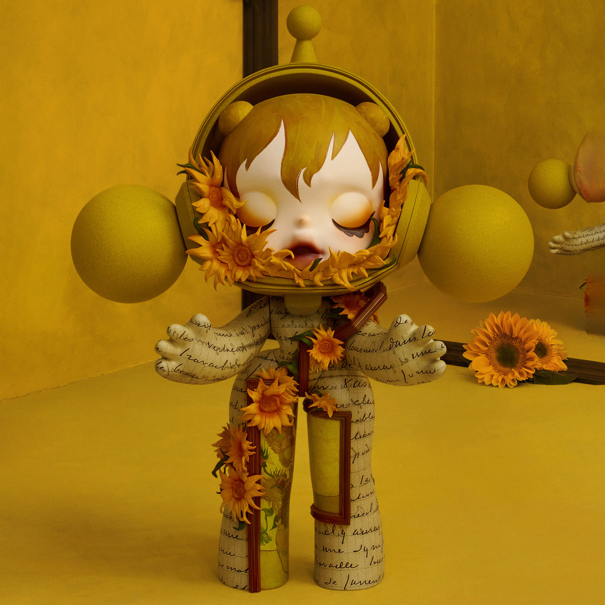 MEGA SKULLPANDA 400% Van Gogh Museum Sunflowers
