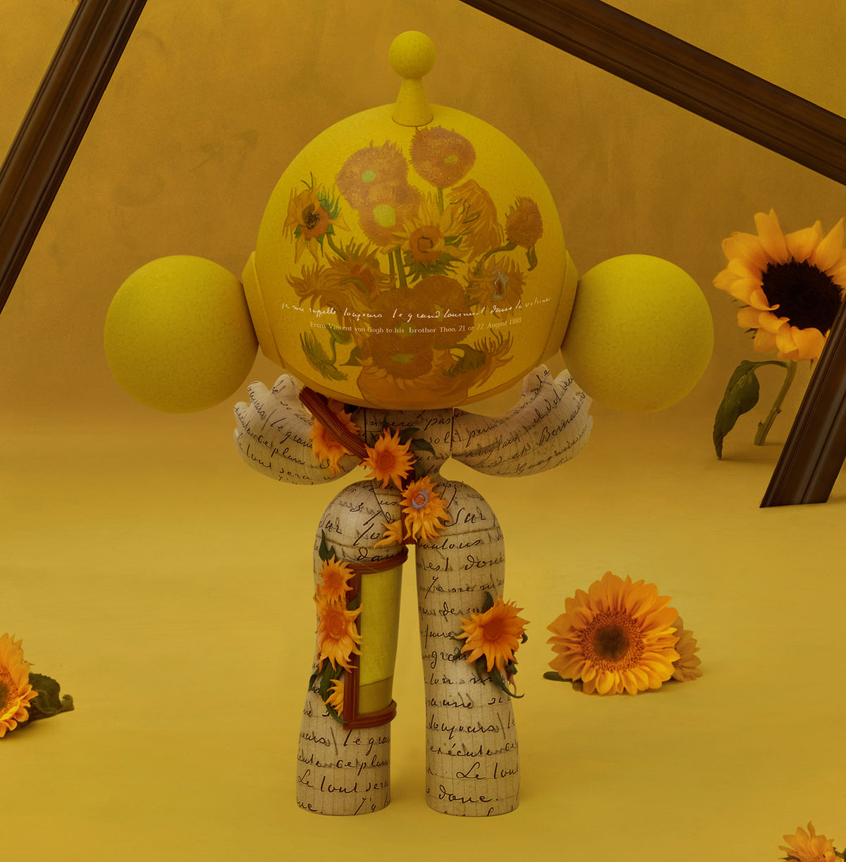 MEGA SKULLPANDA 400% Van Gogh Museum Sunflowers