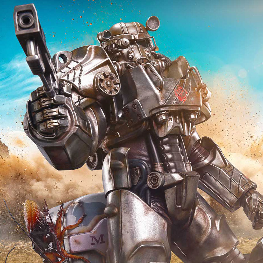Fallout Maximus Power Armor Deluxe Bonus Version Quarter Scale Statue