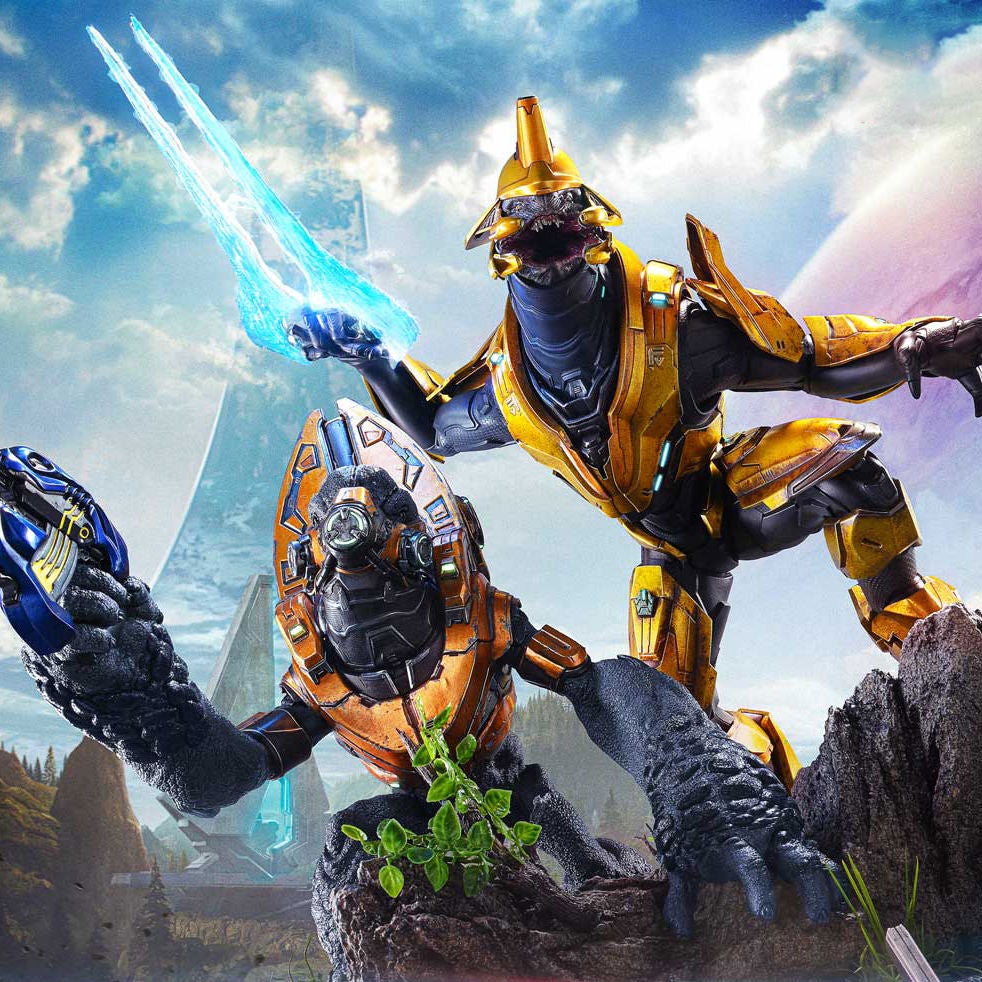 HALO - Elite Zealot and Grunt Minor: Covenant Assault - Quarter Scale Statue