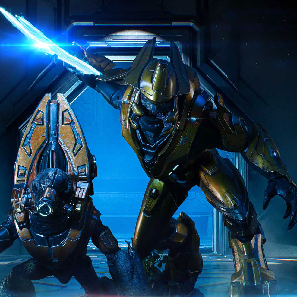 HALO - Elite Zealot and Grunt Minor: Covenant Assault - Quarter Scale Statue
