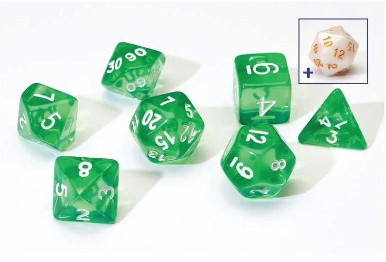 Sirius Dice: 7CT Green Translucent Polyhedral Dice Set