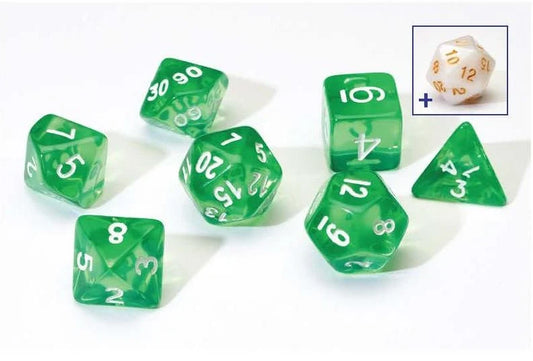 Sirius Dice: 7CT Green Translucent Polyhedral Dice Set