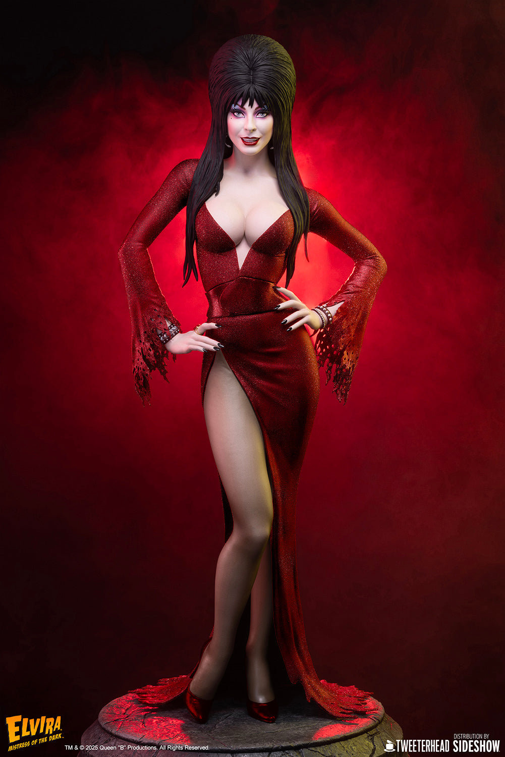 Elvira Mistress of the Dark Red Glitter Dress Quarter Scale Maquette